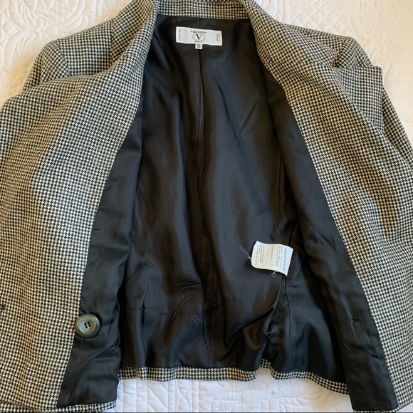 Valentino Miss V Double Breasted Houndstooth Two-Piece Suit Black/White Size 10 - Picture 3 of 16